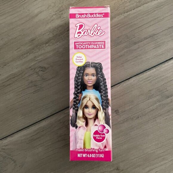 NEW 3Pc Barbie Sonic Powered Toothbrush Toothpaste & Flosser Set - Picture 4 of 5